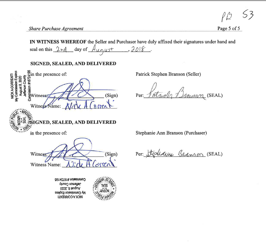 Notarized Contract
