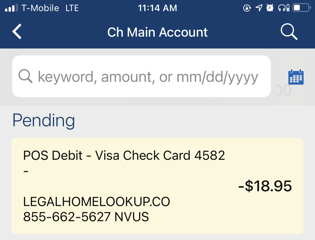 Mobile Bank Statement