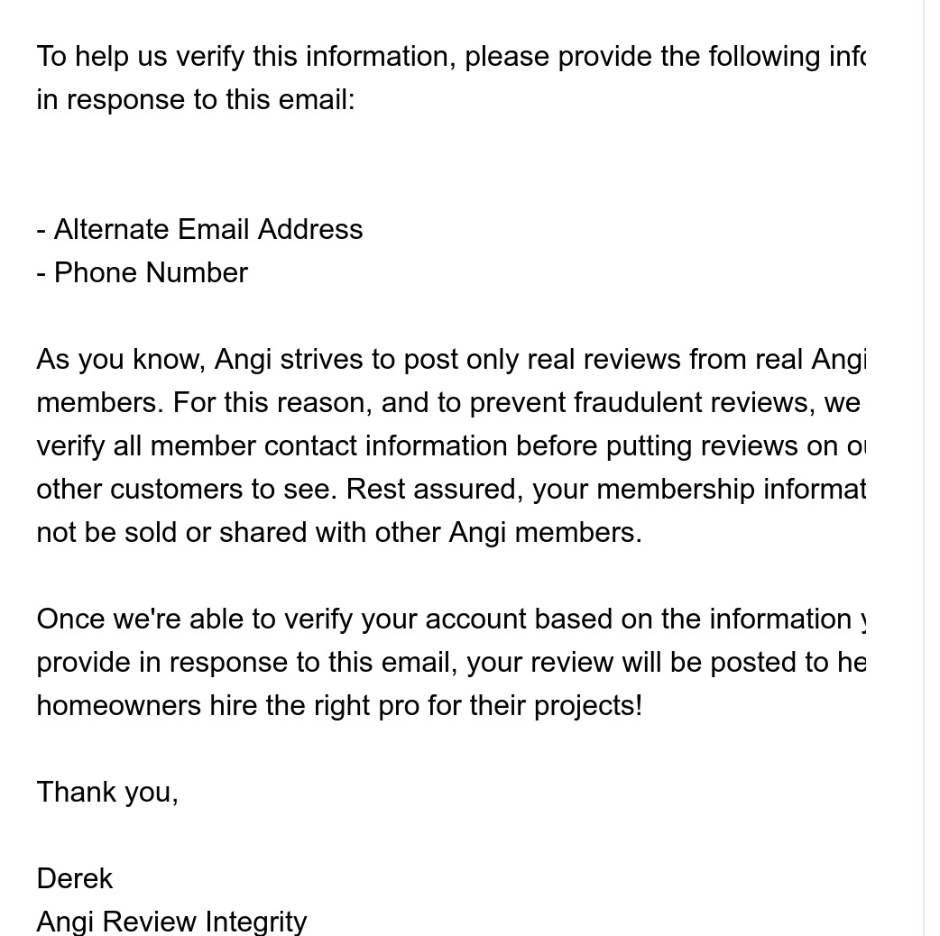 Initial request for more information