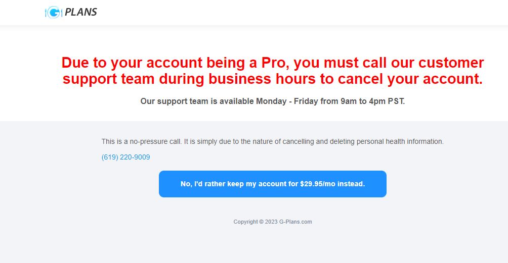 Won't let me cancel!